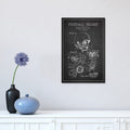 Icanvas Football Helmet Charcoal Patent Blueprint By Aged Pixel Canvas Print