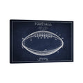 Icanvas Football Navy Blue Patent Blueprint By Aged Pixel Canvas Print