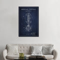 Icanvas Football Navy Blue Patent Blueprint By Aged Pixel Canvas Print