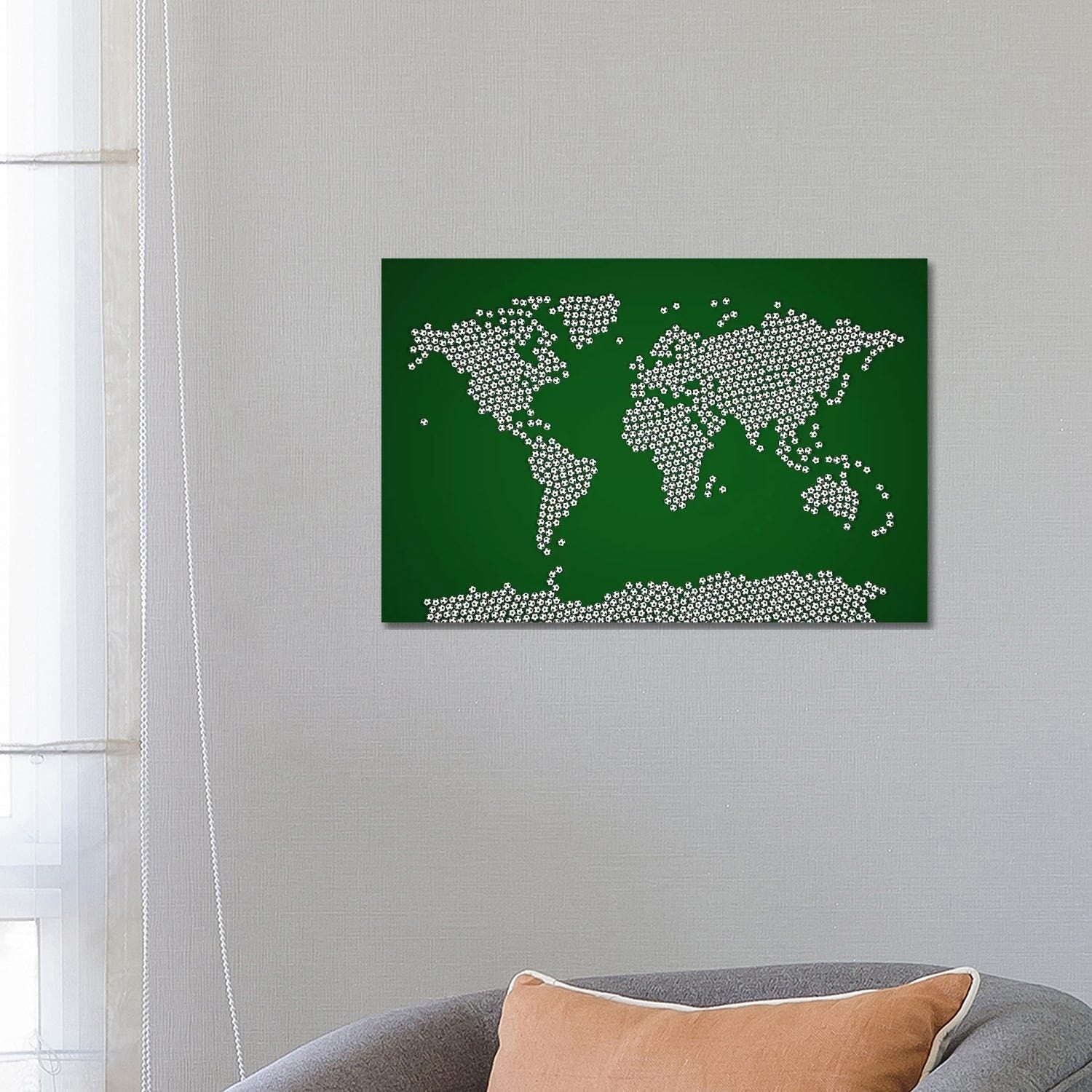 Icanvas Football Soccer Balls World Map By Michael Tompsett Canvas Print