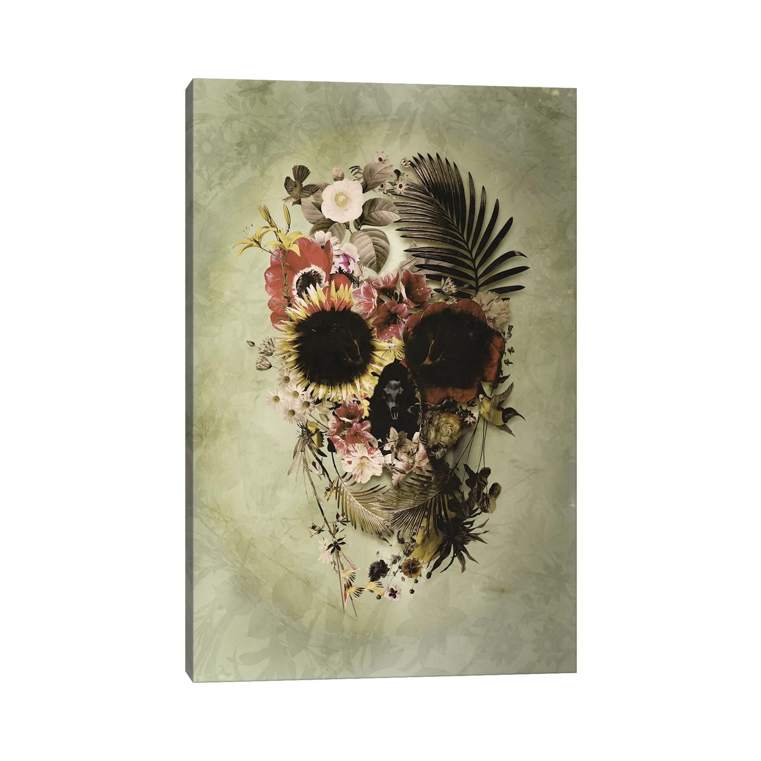 Icanvas Garden Skull Light By Ali Gulec Canvas Print