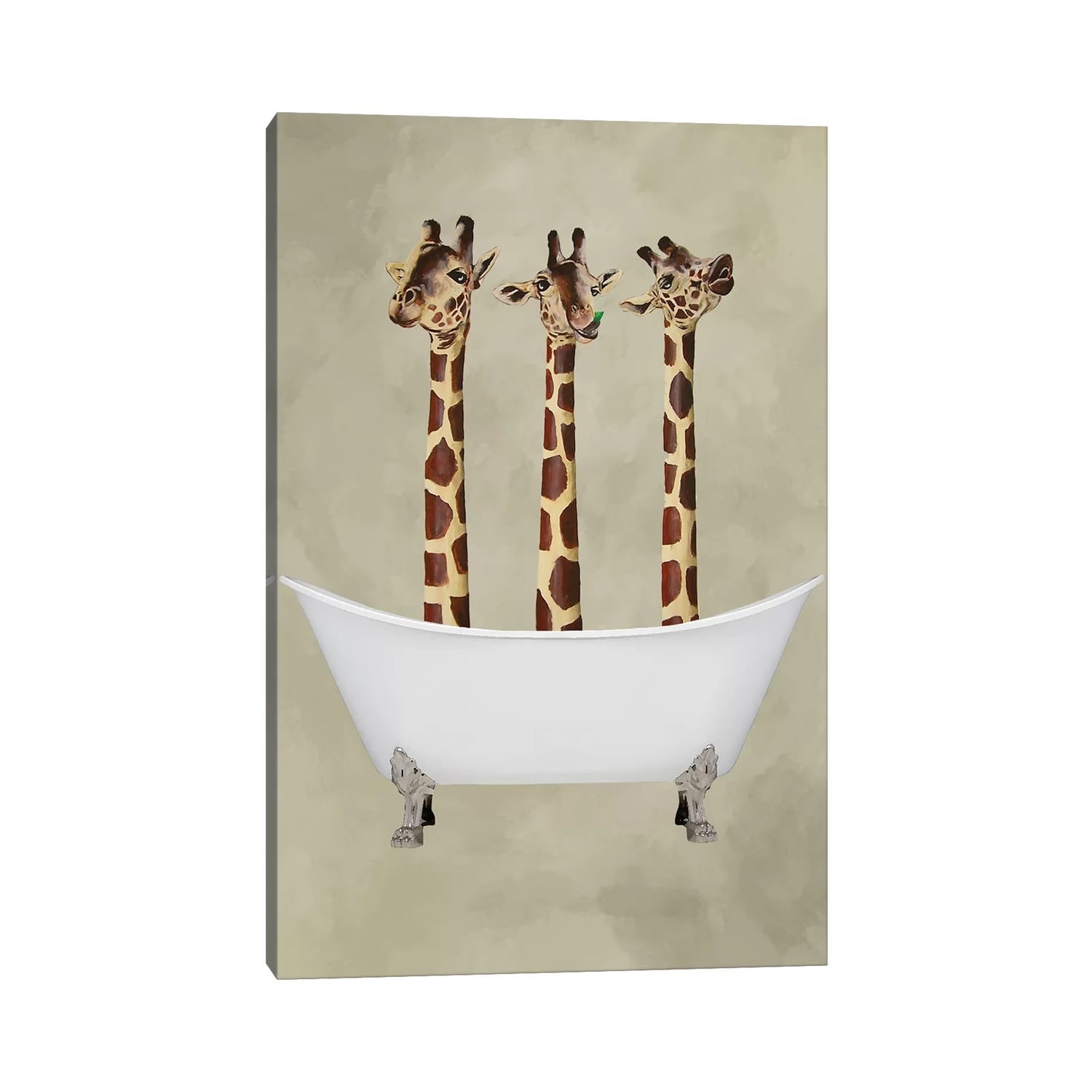 Icanvas Giraffes In Bathtub By Coco De Paris Canvas Print