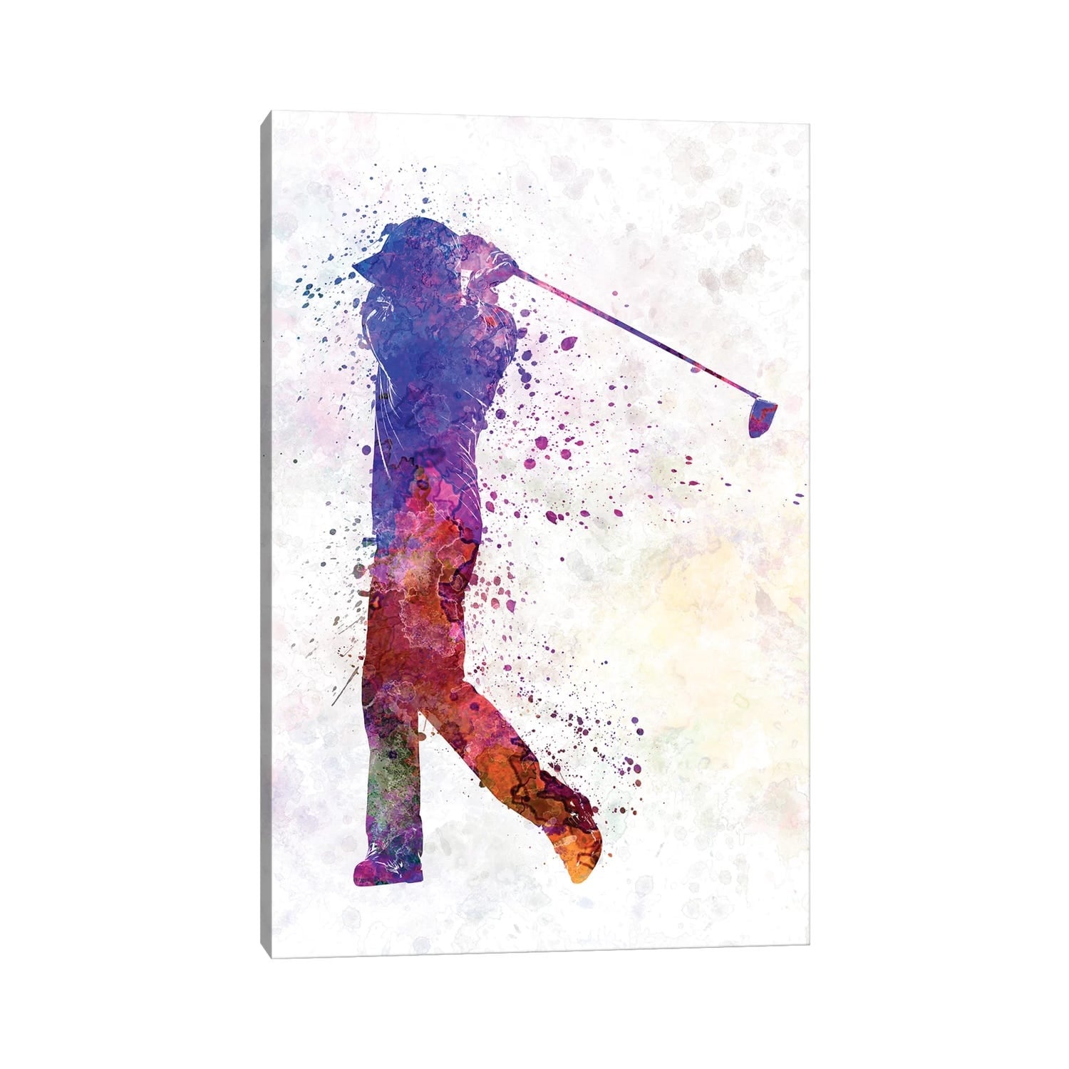 Golfer Swing Silhouette By Paul Rommer Gallery Wrapped Canvas Print