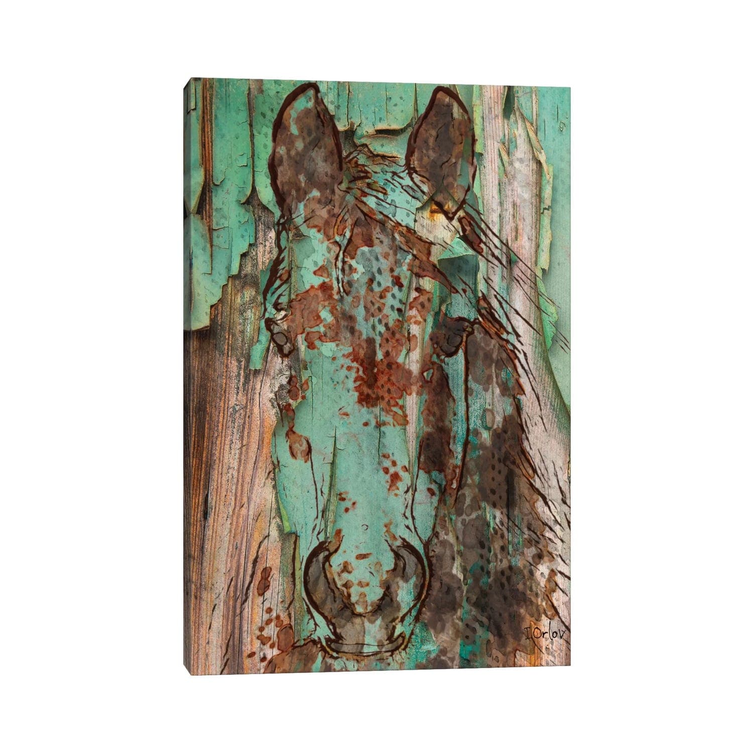 Icanvas Green Horse By Irena Orlov Canvas Print
