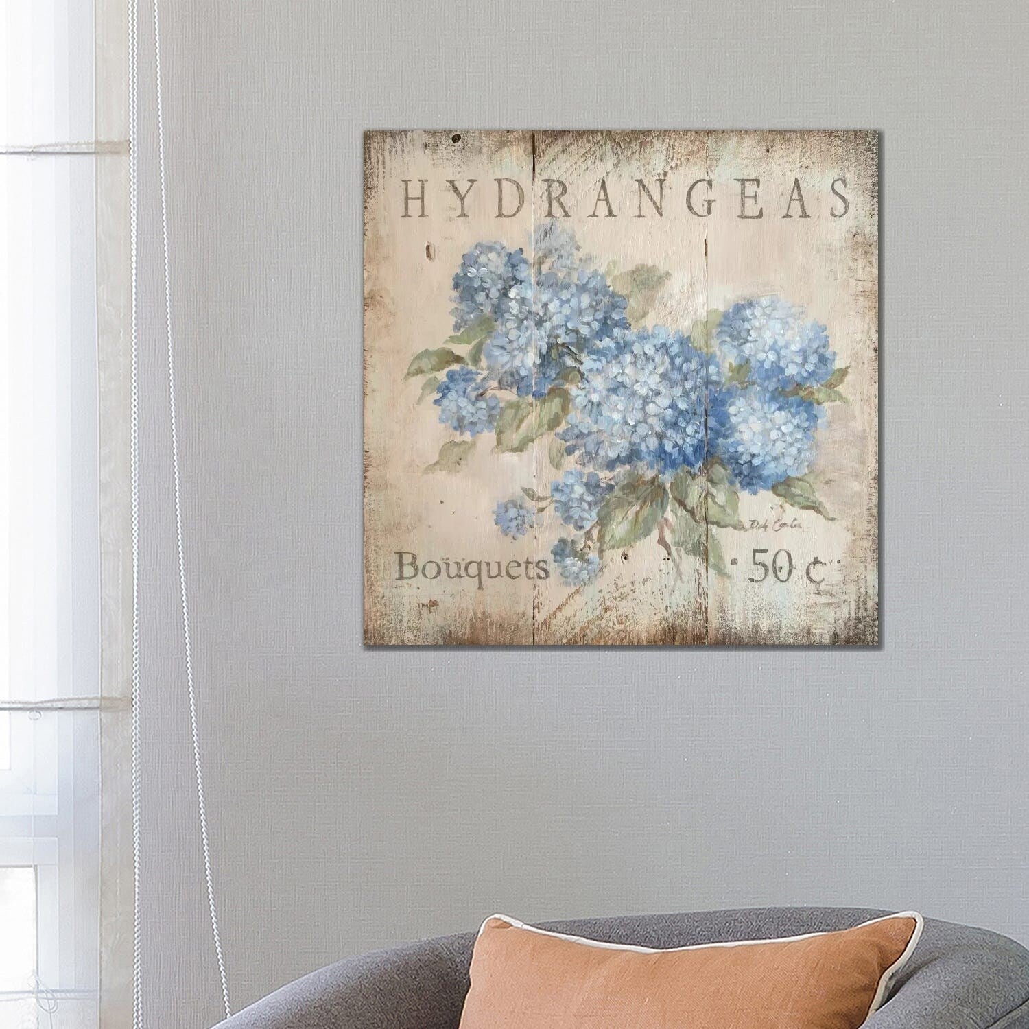 Icanvas Hydrangeas Bouquets 50 Cents By Debi Coules Canvas Print