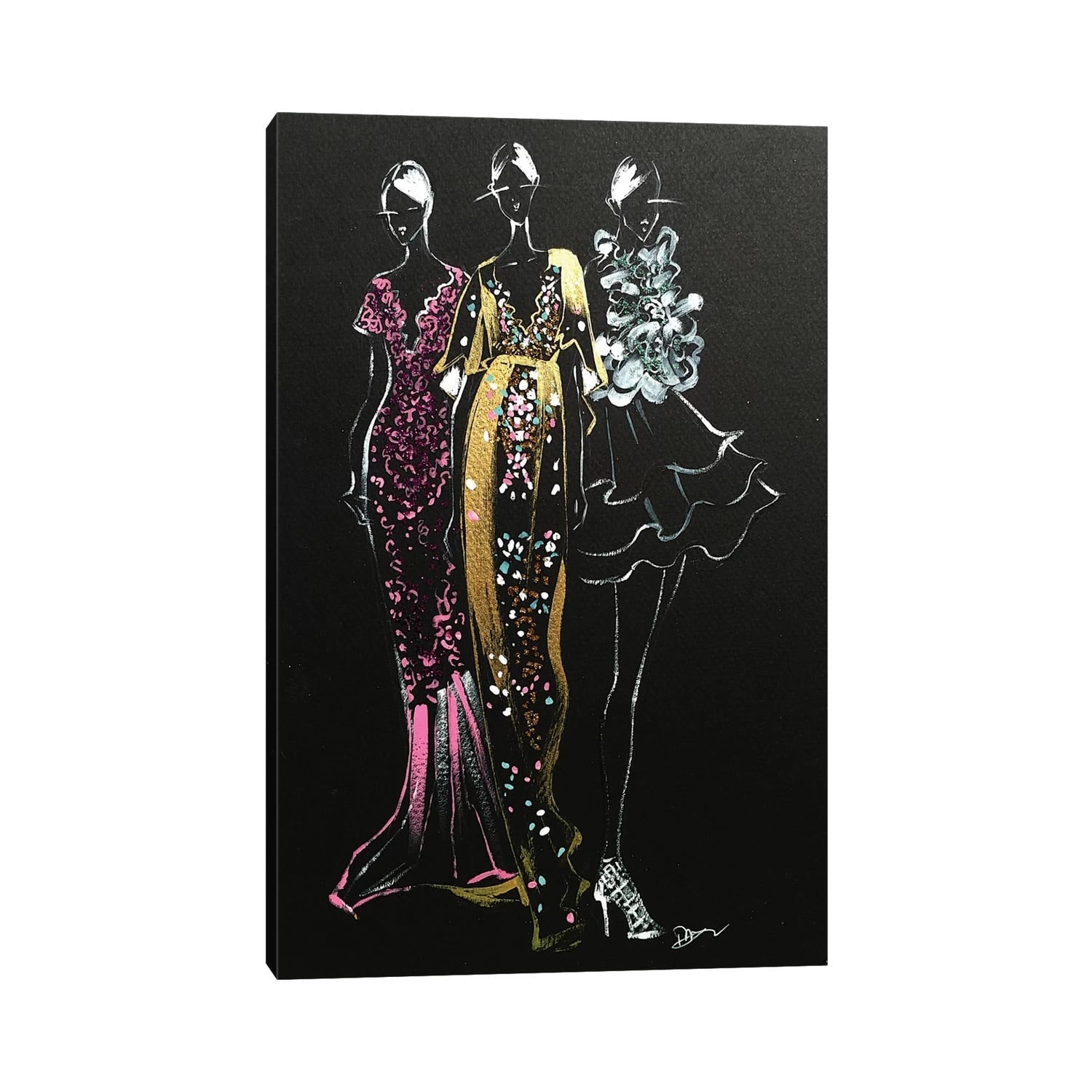 Icanvas Inspired Fashion Illustration Couture Gowns By Rongrong Devoe Canvas Print