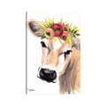 Icanvas Jersey Cow With Floral Crown By Michele Norman