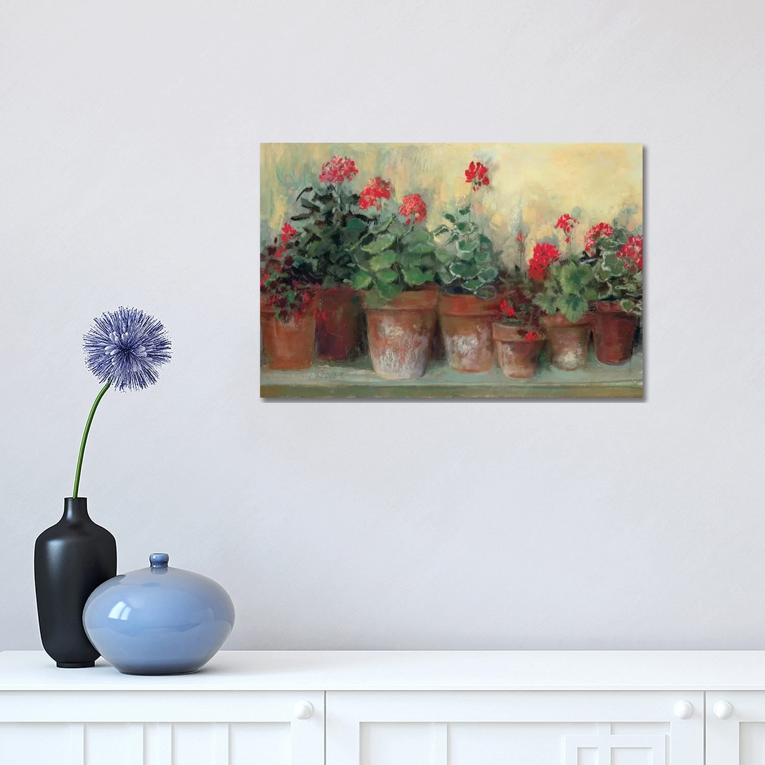Icanvas Kathleens Geraniums By Carol Rowan Canvas Print
