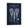 Icanvas Lacrosse Stick Navy Blue Patent Blueprint By Aged Pixel Canvas Print