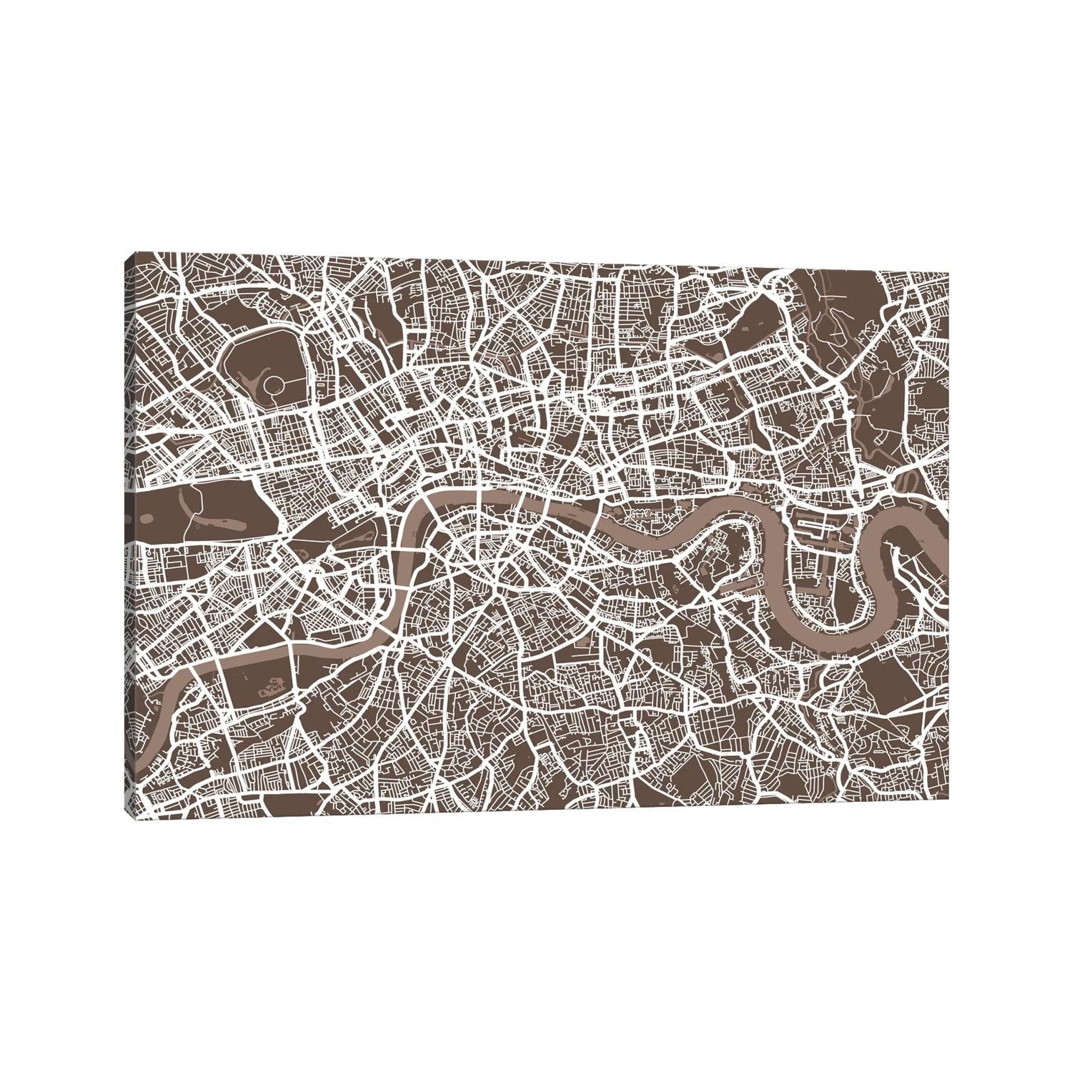 Icanvas Michael Thompsett London Map Vii Canvas Print Wall Art