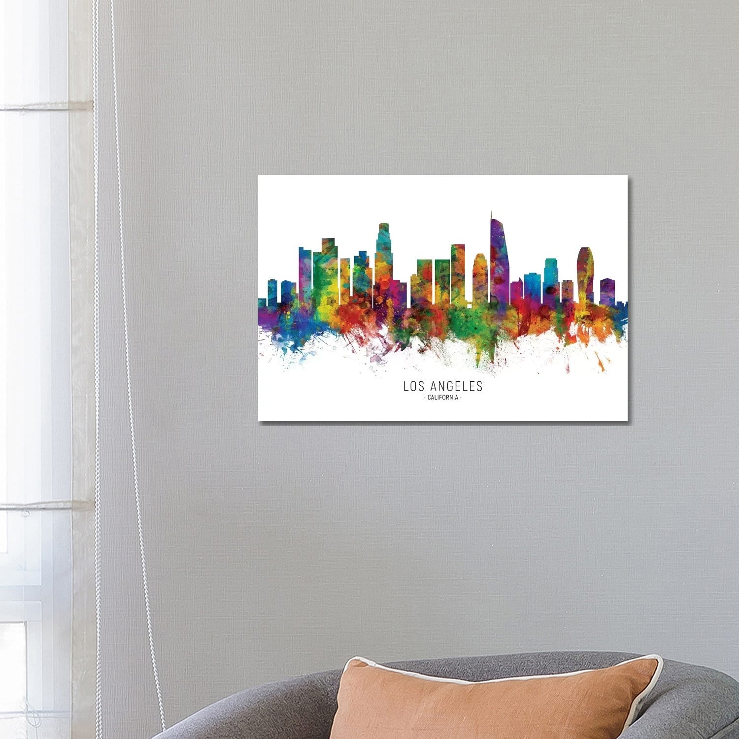 Icanvas Los Angeles California Skyline By Michael Tompsett Gallery Wrapped Canvas Print