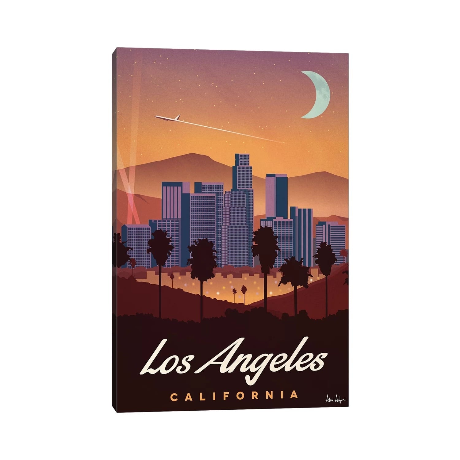 Icanvas Los Angeles By Ideastorm Studios Gallery Wrapped Canvas Print