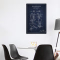 Icanvas Microscope Navy Blue Patent Blueprint By Aged Pixel Canvas Print