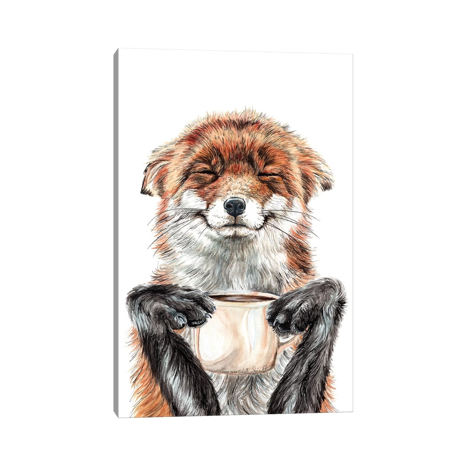 Icanvas Morning Fox By Holly Simental Gallery Wrapped Canvas Print