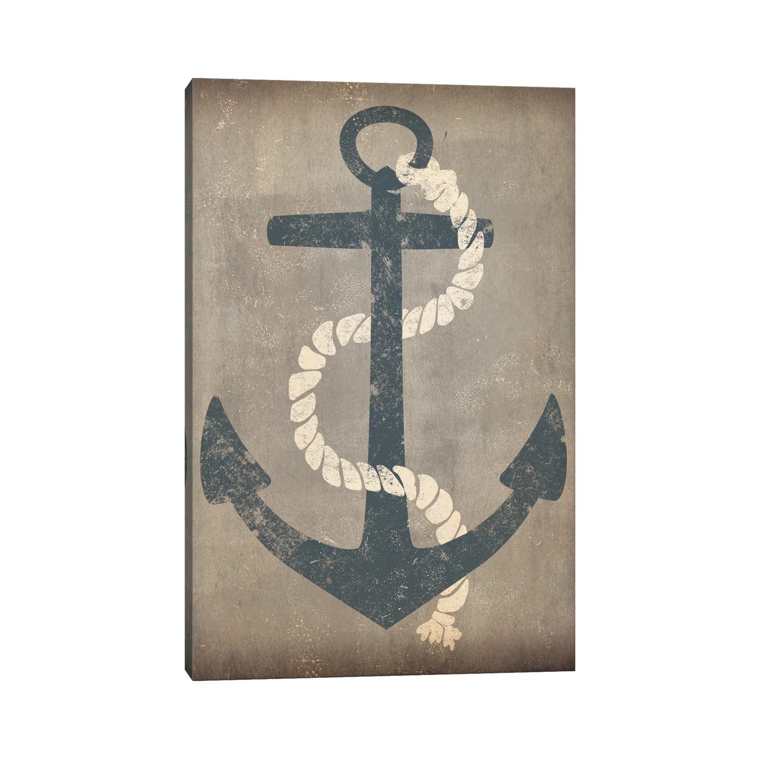 Icanvas Nautical Anchor Grey By Ryan Fowler Canvas Print