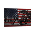 Icanvas New York Wall Street Charging Bull Us Flag By Icanvas Canvas Print