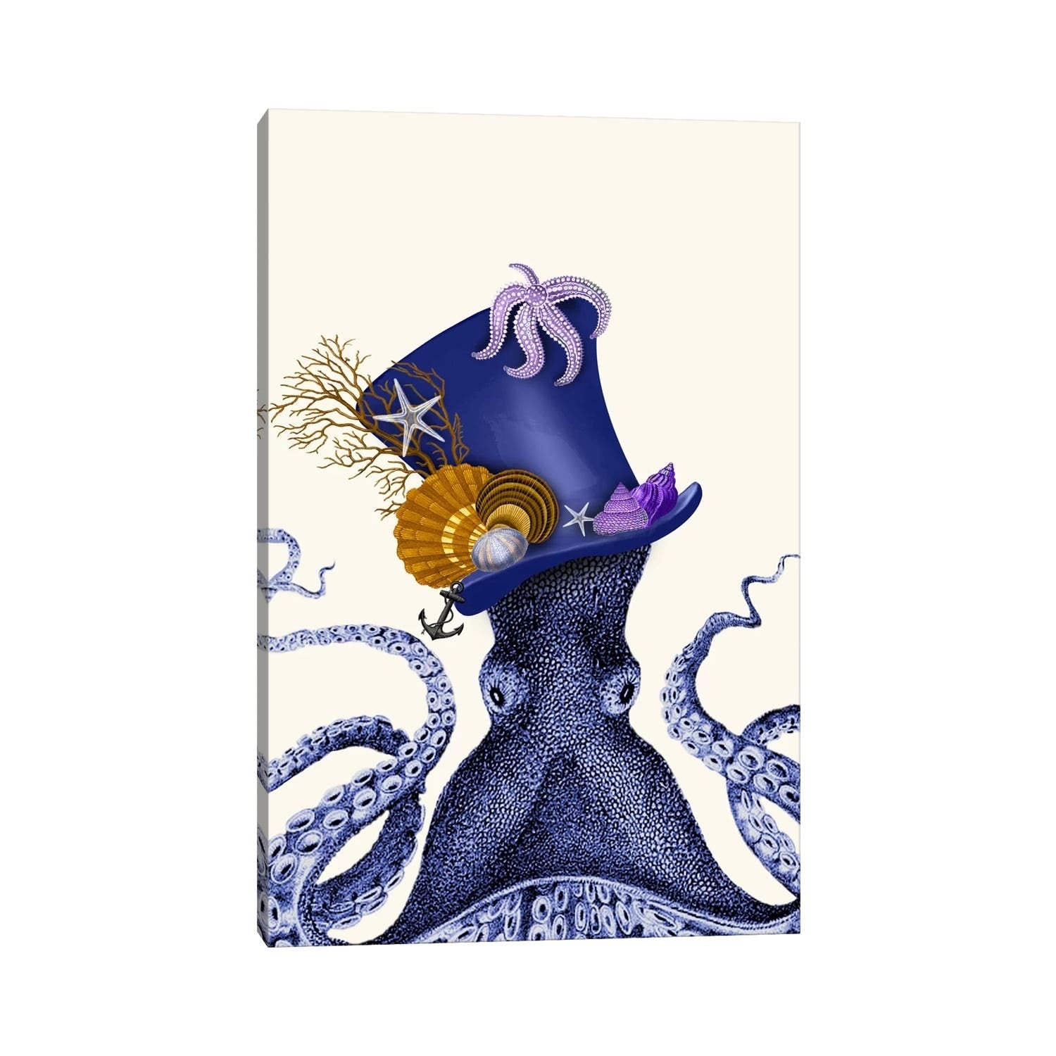Icanvas Octopus Nautical Hat By Fab Funky Canvas Print