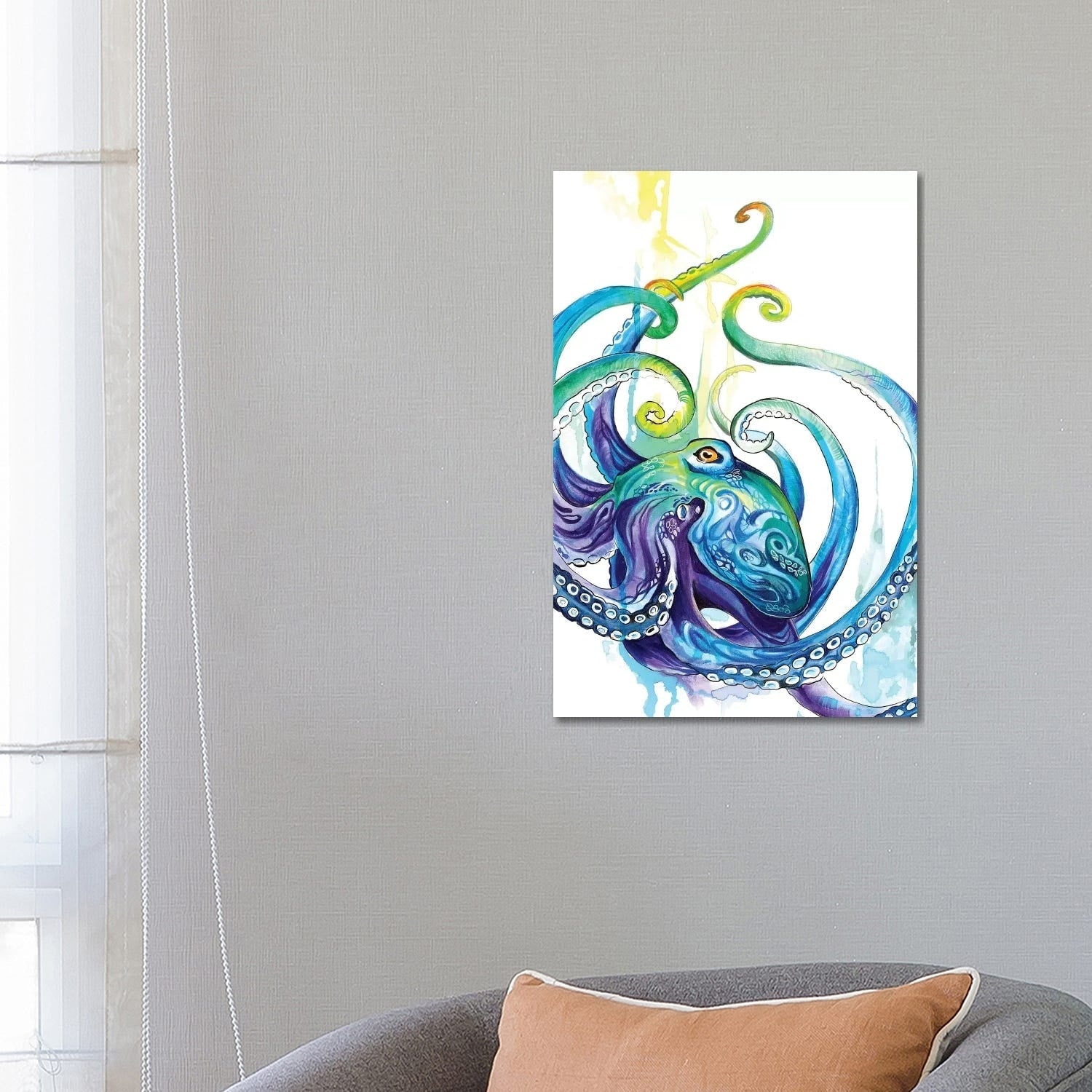Icanvas Octopus By Katy Lipscomb Gallery Wrapped Canvas Print