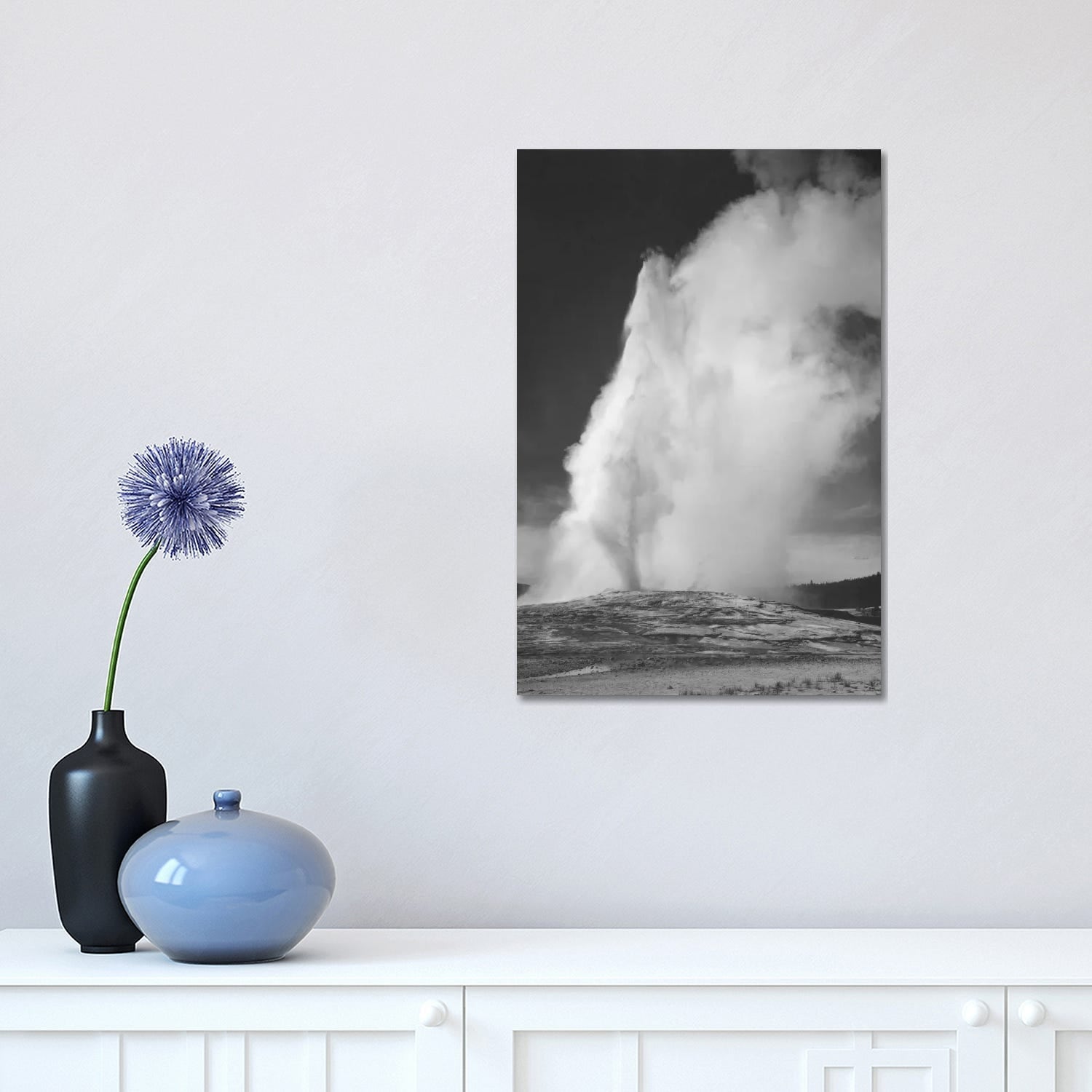 Icanvas Old Faithful Geyser Yellowstone National Park By Ansel Adams Canvas Print