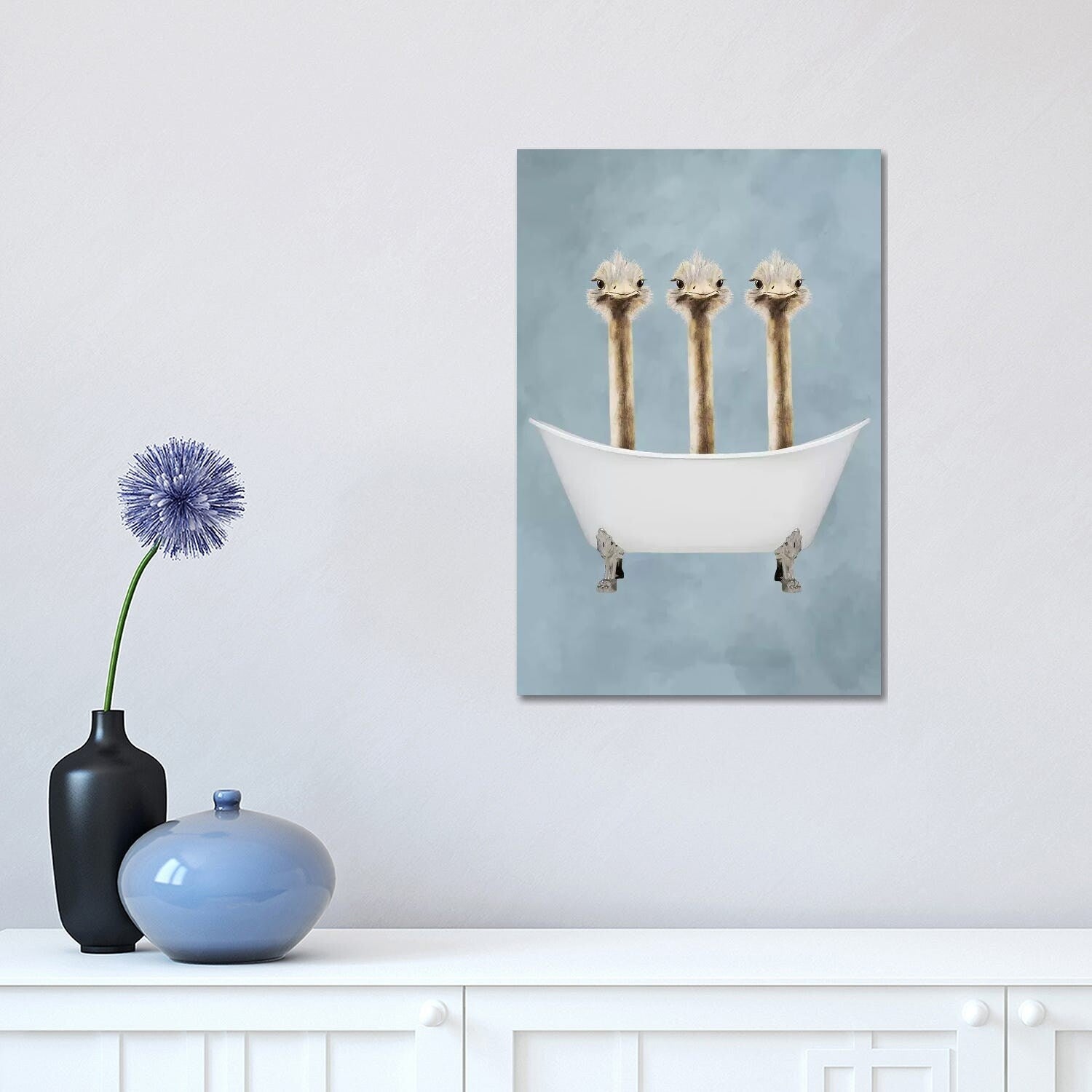 Icanvas Ostriches In Bathtub By Coco De Paris Canvas Print