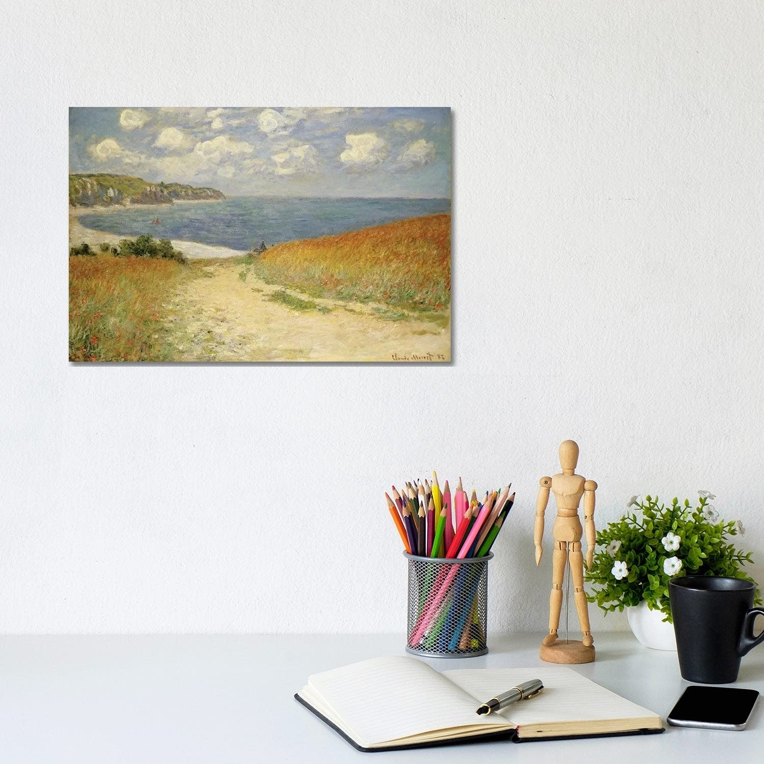Icanvas Path In The Wheat At Pourville 1882 By Claude Monet Canvas Print