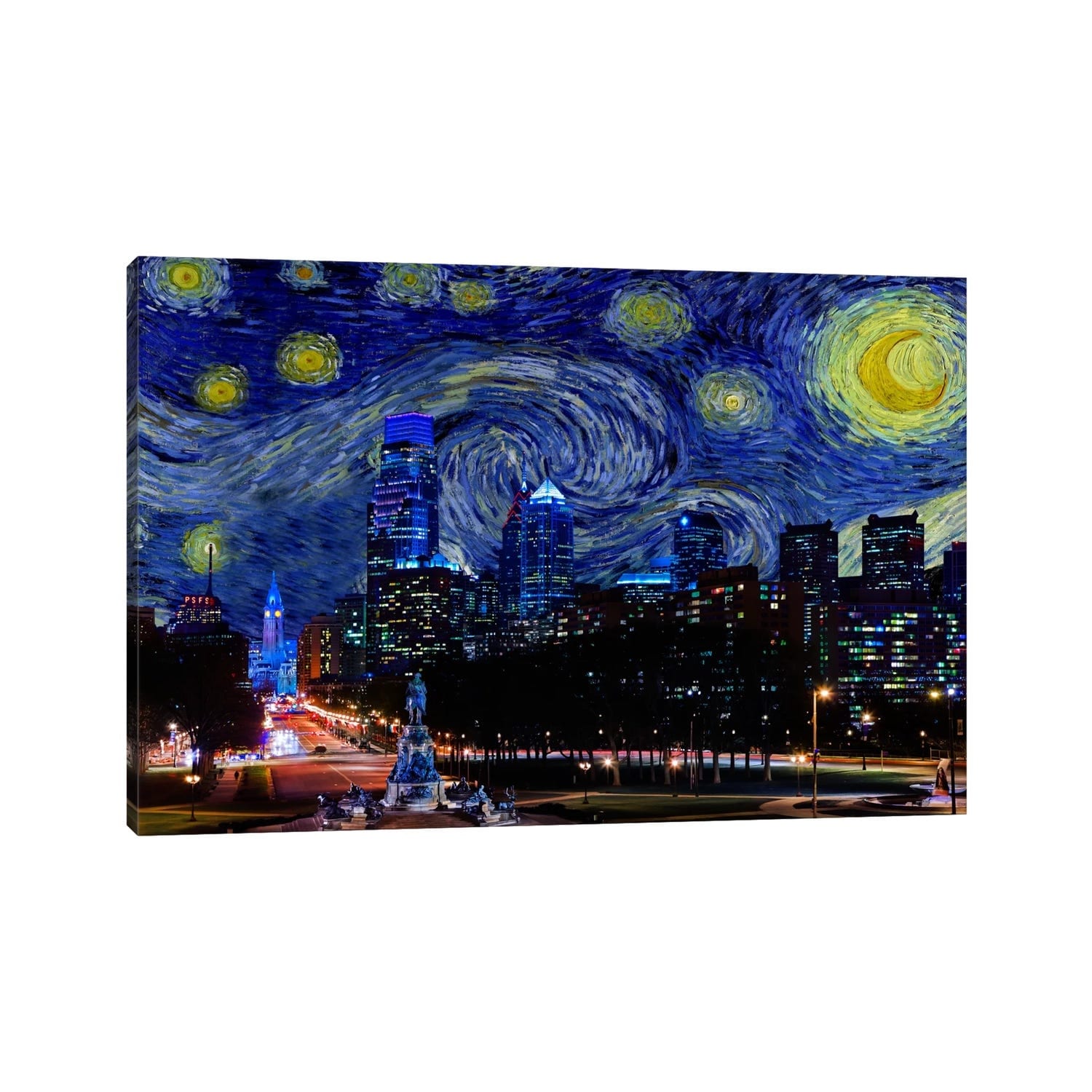 Icanvas Philadelphia Starry Night Skyline By Icanvas Canvas Print