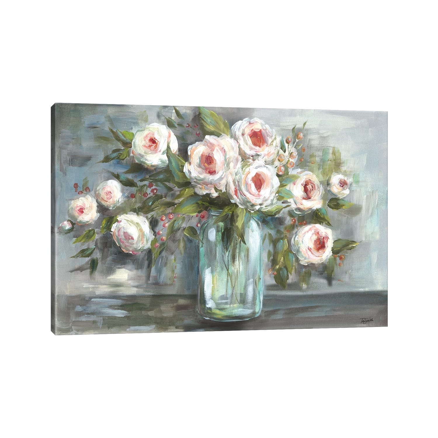 Icanvas Pink Blooms Still Life Landscape By Tre Sorelle Studios