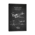 Icanvas Plane Charcoal Patent Blueprint By Aged Pixel Canvas Print