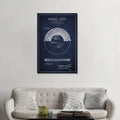 Icanvas Poker Chip 1 Navy Blue Patent Blueprint By Aged Pixel Canvas Print