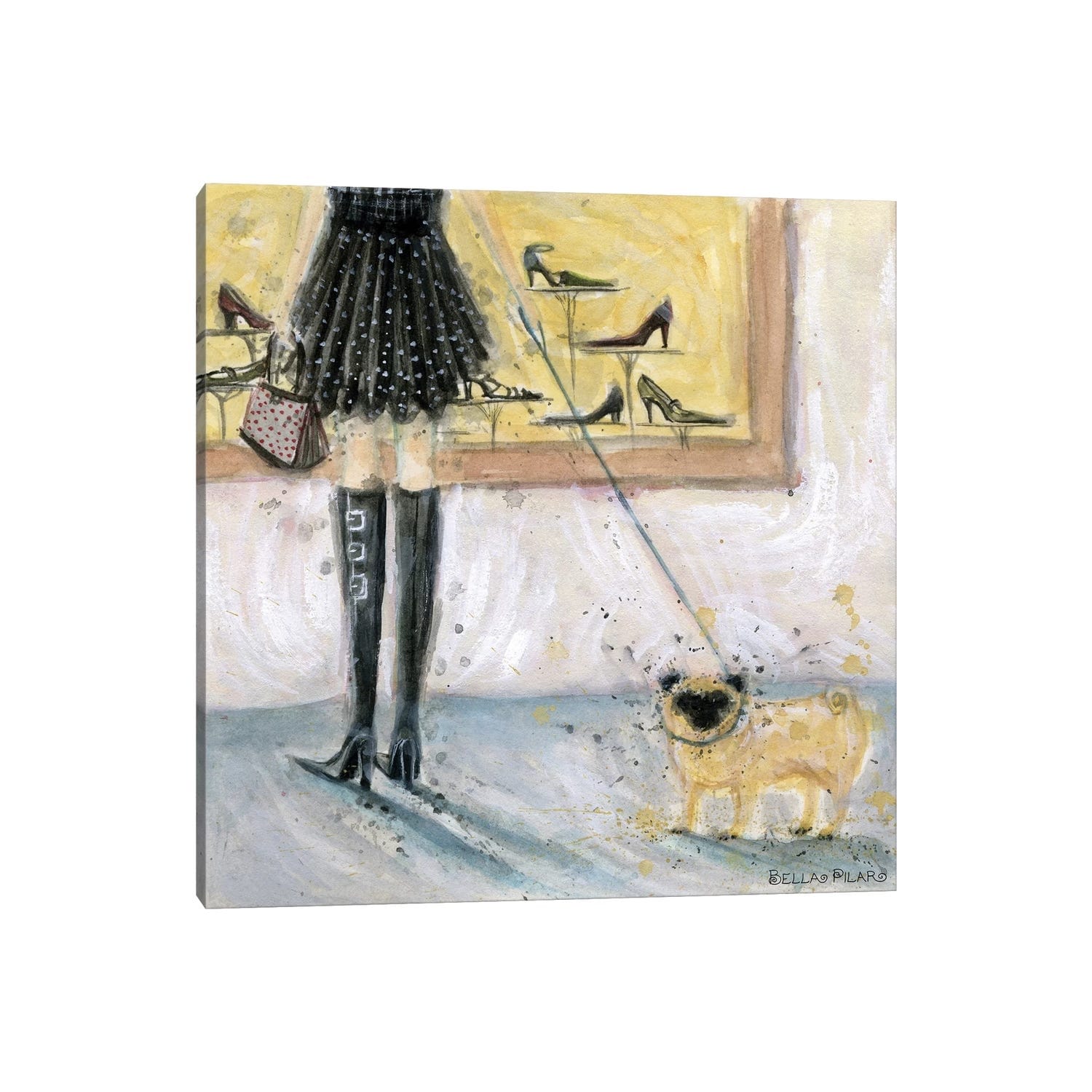 Icanvas Dog Day Pug By Bella Pilar Canvas Print