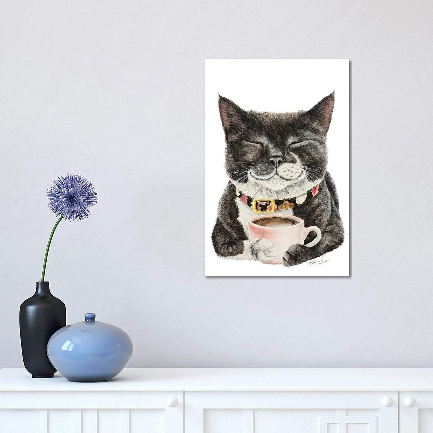 Icanvas Purrfect Morning By Holly Simental Gallery Wrapped Canvas Print