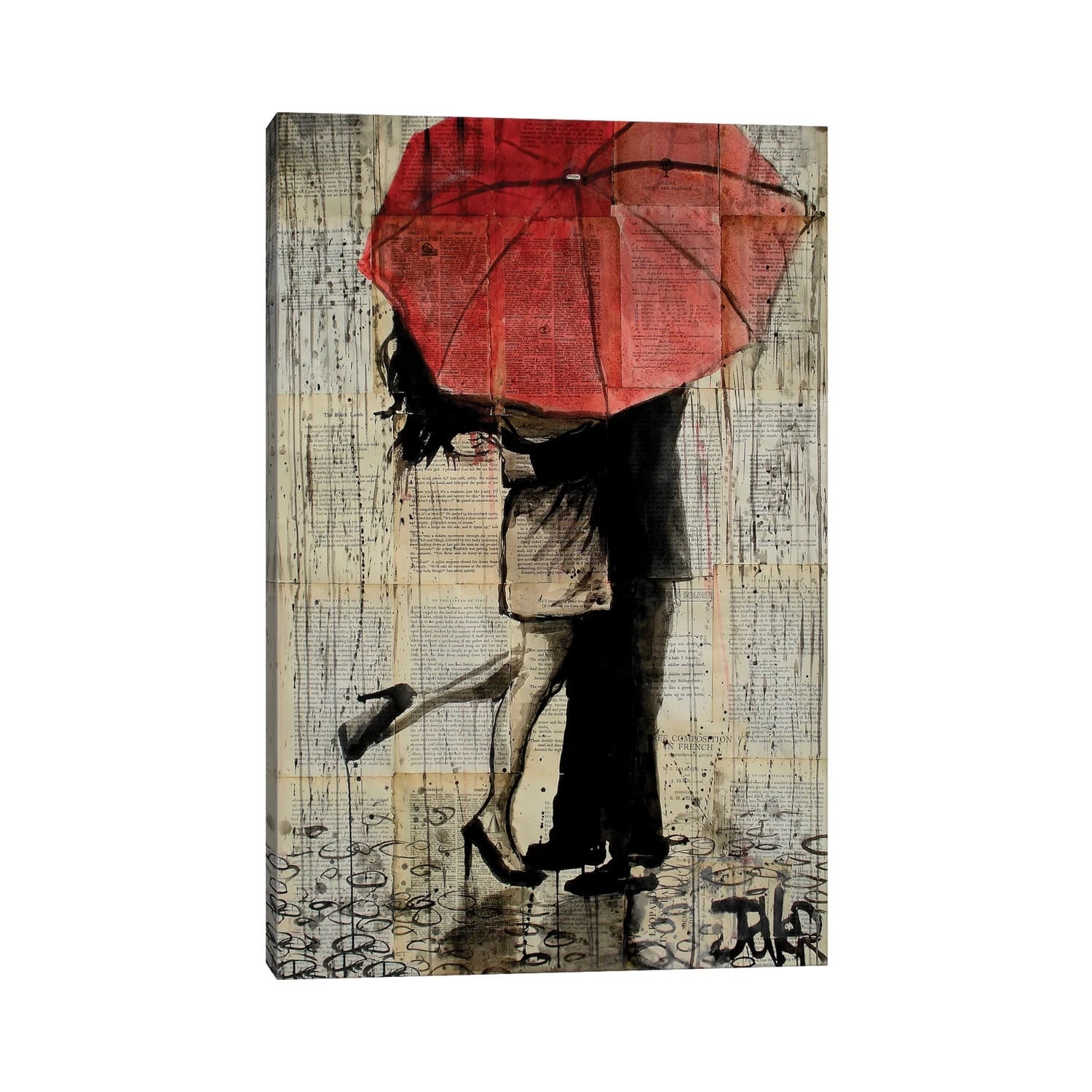 Icanvas Red Umbrella By Loui Jover Canvas Print