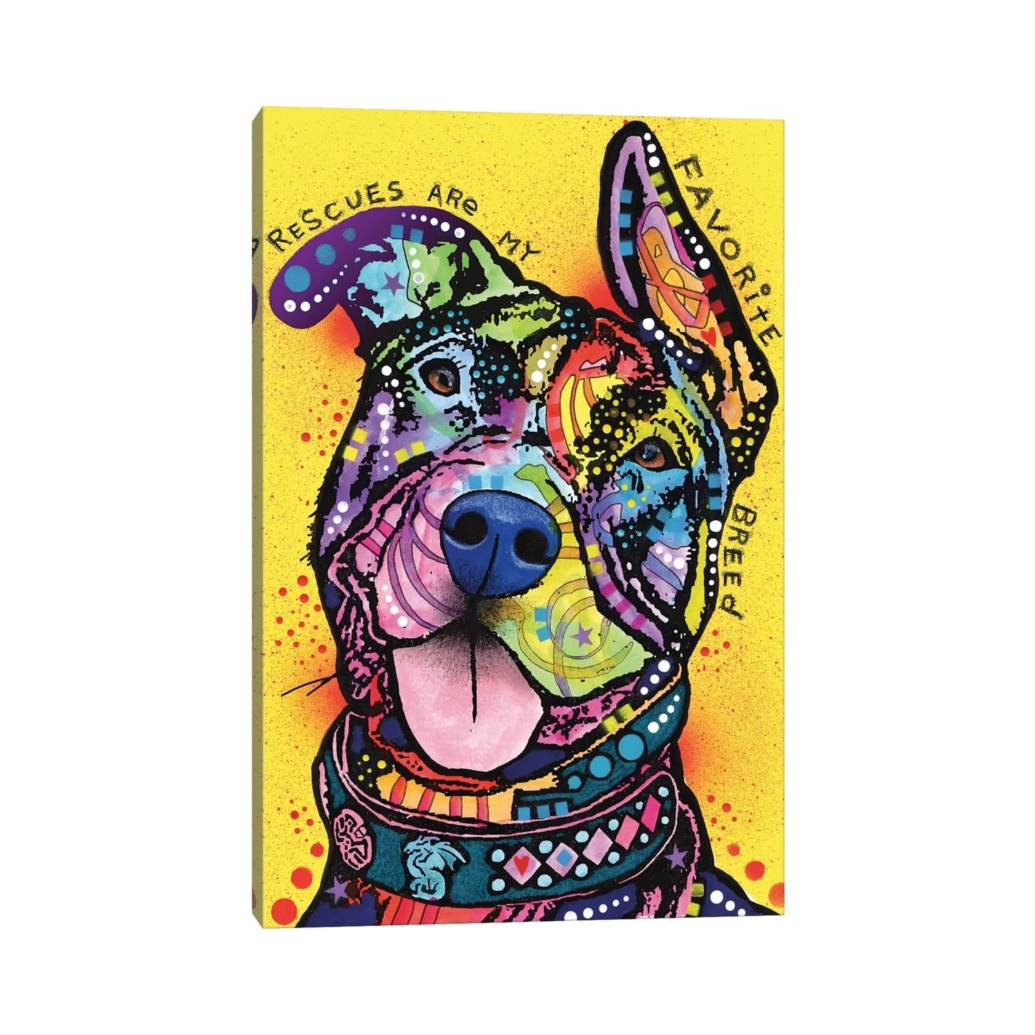 Icanvas Rescues Are My Favorite Breed By Dean Russo Canvas Print