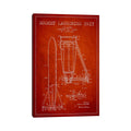 Icanvas Rocket Unit Red Patent Blueprint By Aged Pixel Canvas Print
