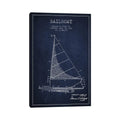 Icanvas Sailboat 2 Navy Blue Patent Blueprint By Aged Pixel Canvas Print
