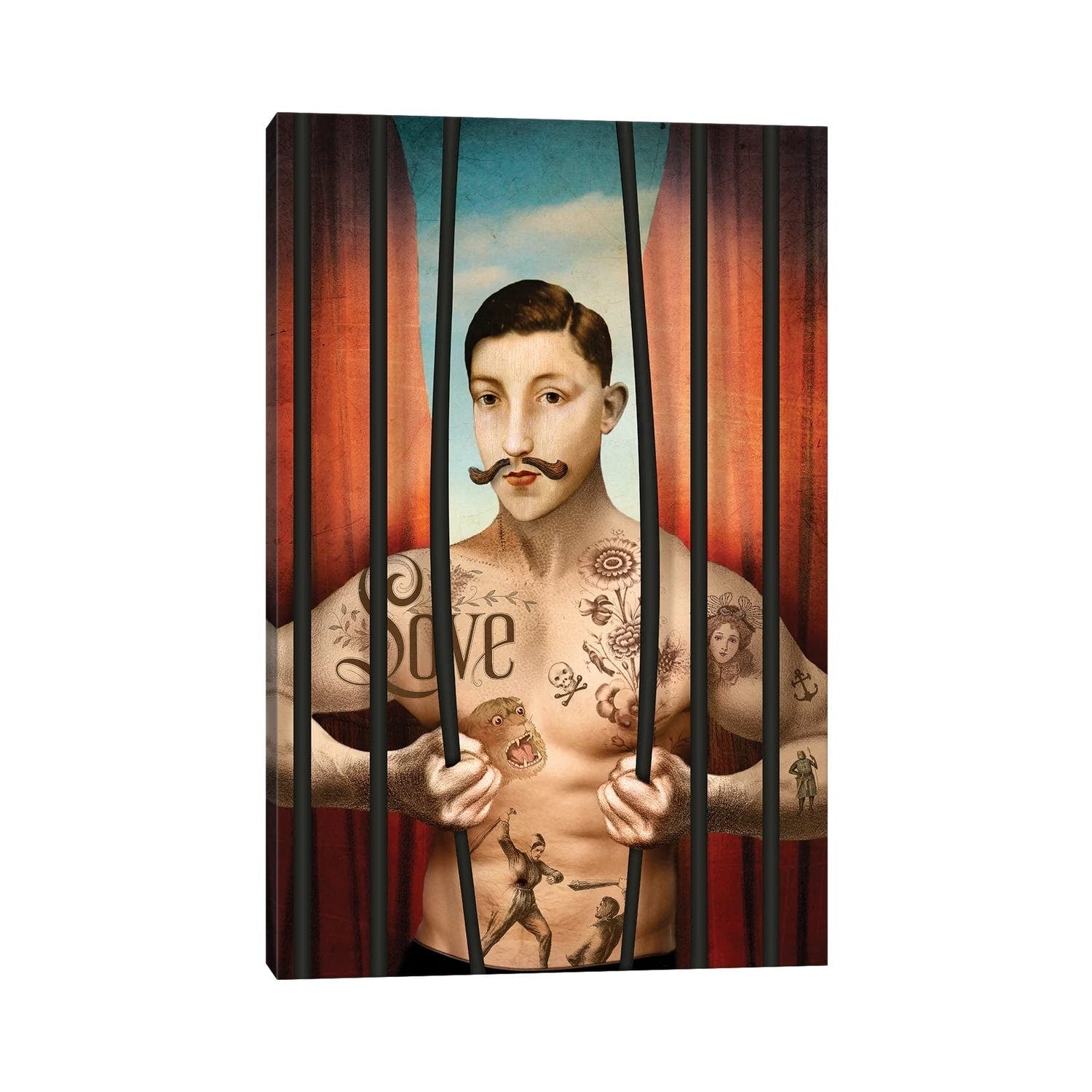 Seven Of Wands By Catrin Welz Stein Gallery Wrapped Canvas Print