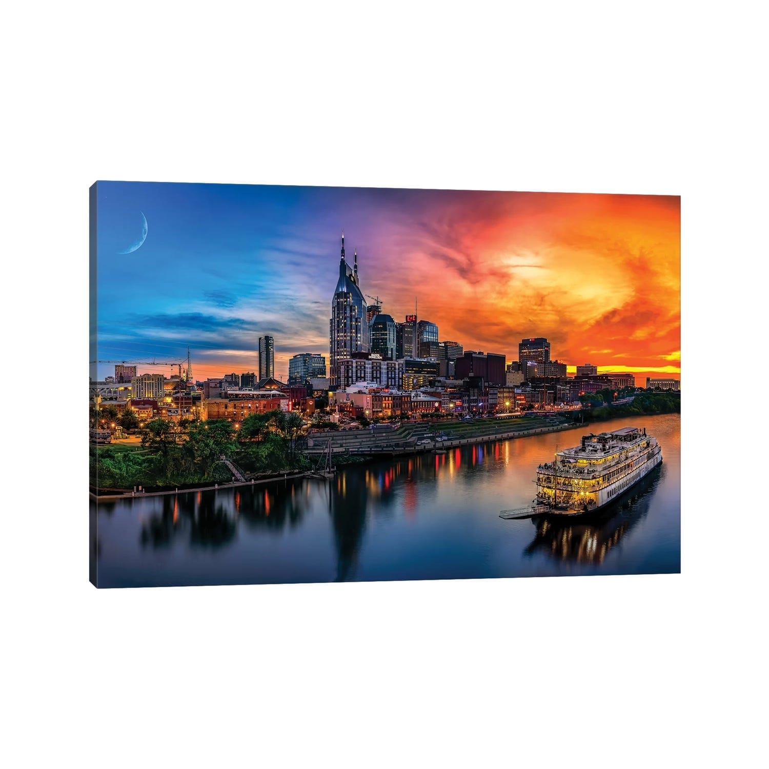 Icanvas Southern Sunset Over Nashville By Jonathan Ross Canvas Print