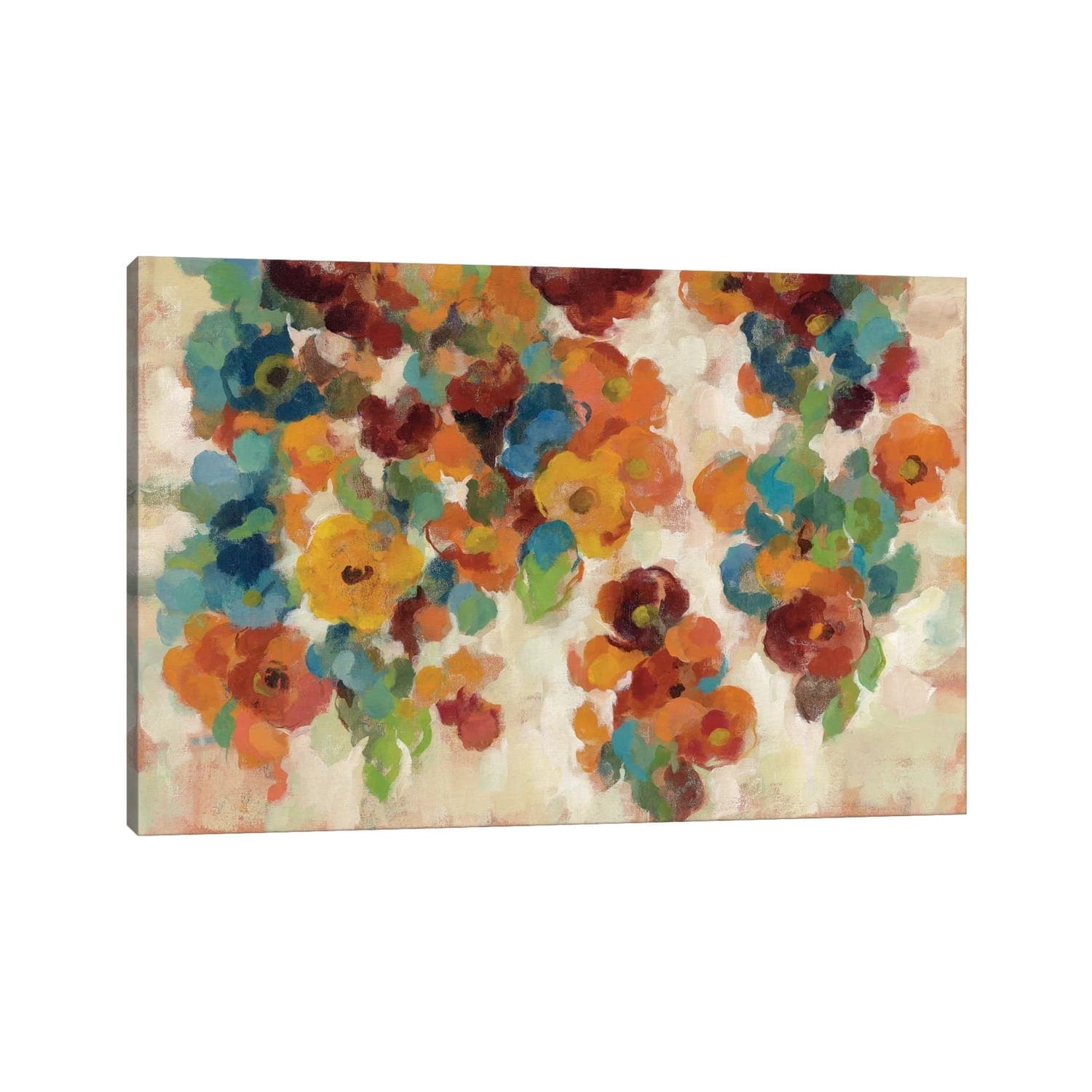 Icanvas Spice And Turquoise Florals By Silvia Vassileva Canvas Print