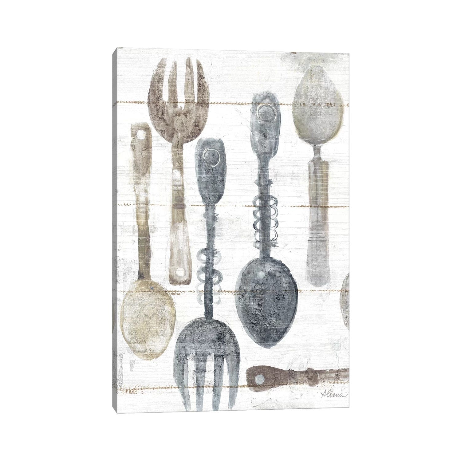 Icanvas Spoons And Forks Ii Neutral By Albena Hristova