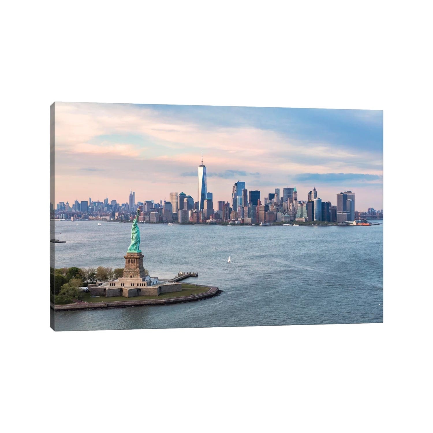 Icanvas Statue Of Liberty Ny Harbor Skyline By Matteo Colombo