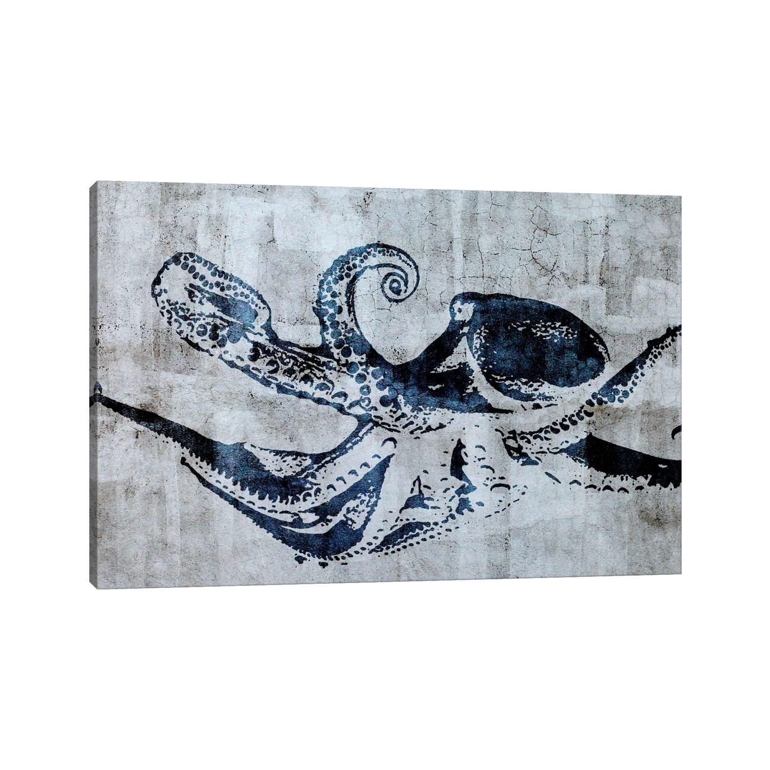 Icanvas Stencil Street Art Octopus By 5By5Collective Canvas Print