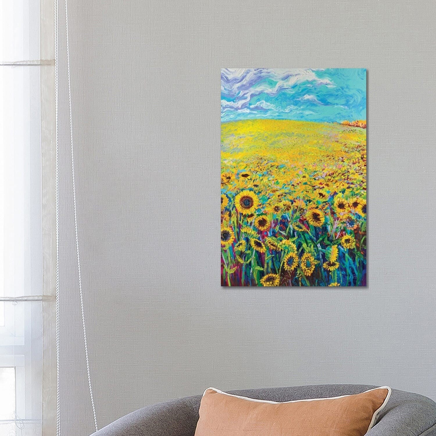 Icanvas Sunflower Triptych Panel I By Iris Scott Canvas Print