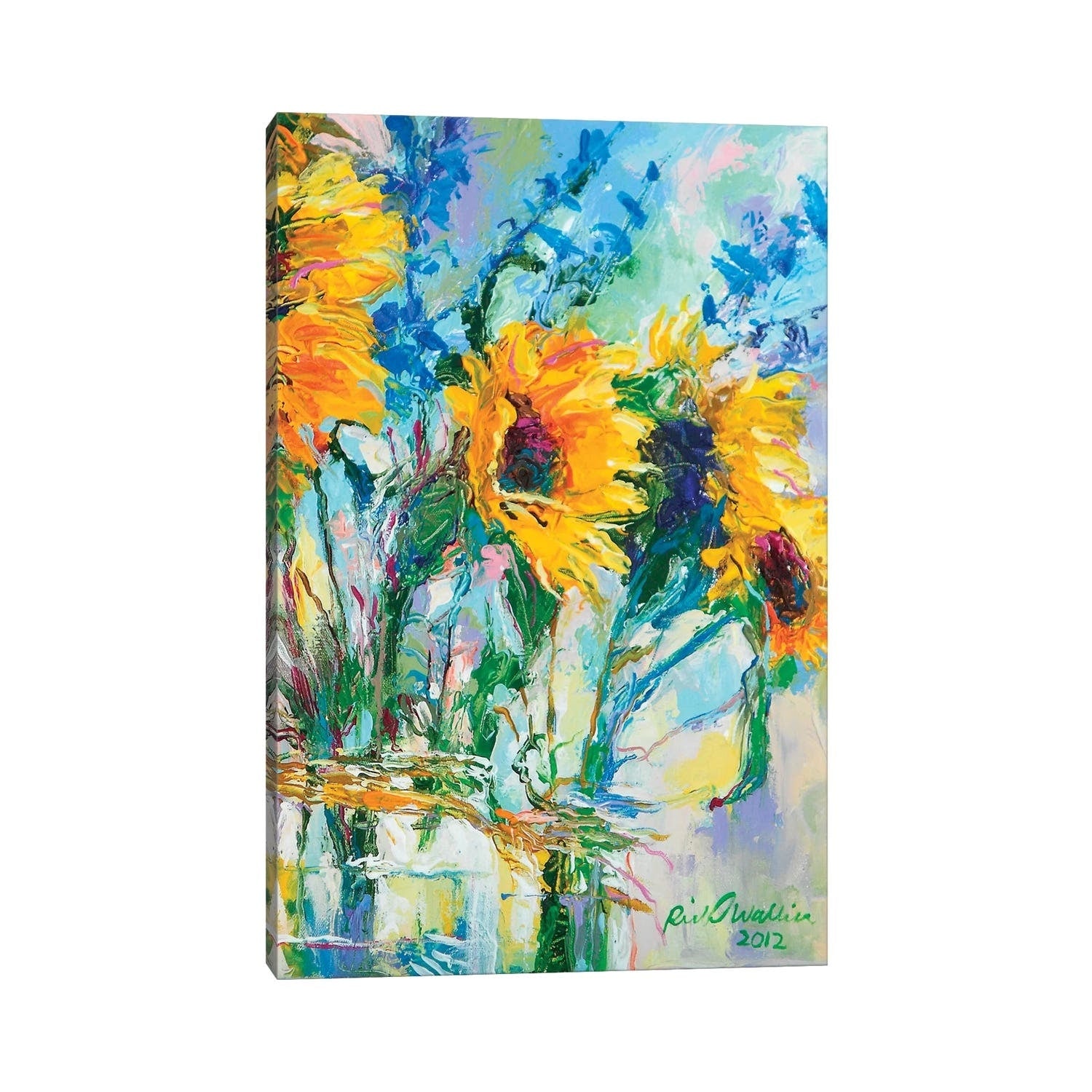 Icanvas Sunflowers In Glass Bottles By Richard Wallich Canvas Print
