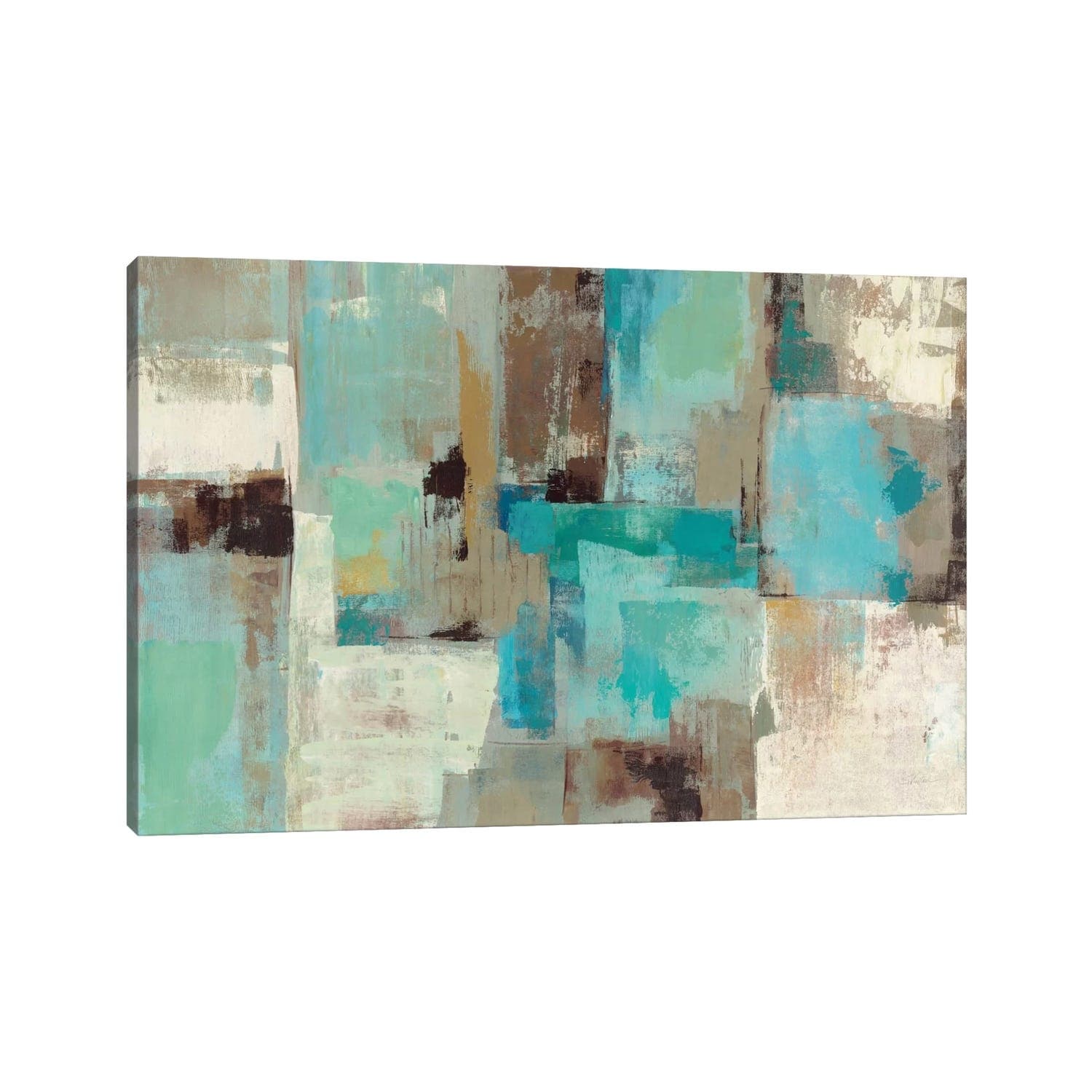 Icanvas Teal And Aqua Reflections 2 By Silvia Vassileva Canvas Print