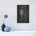 Icanvas Tennis Racket Charcoal Patent Blueprint By Aged Pixel Canvas Print