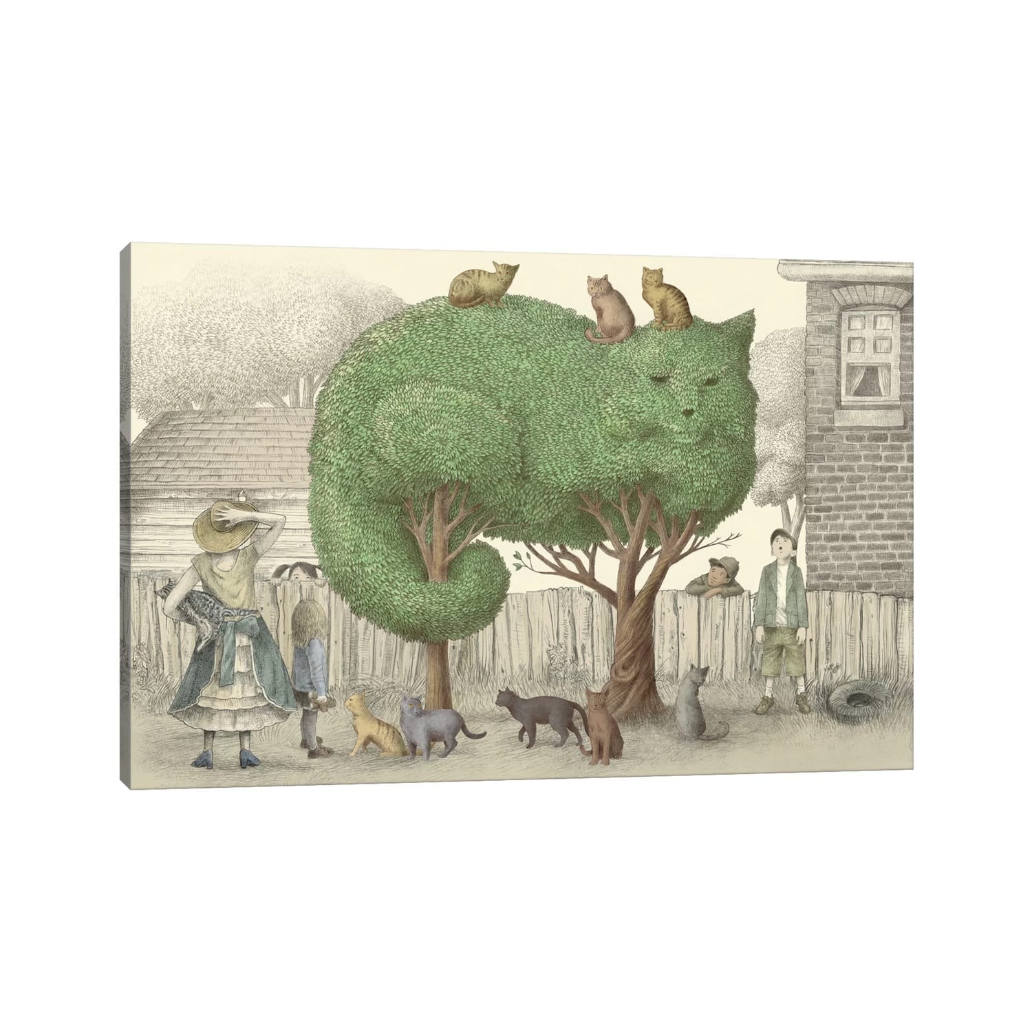 Icanvas Illustrations From The Night Gardner The Cat Tree By Eric Fan Canvas Print