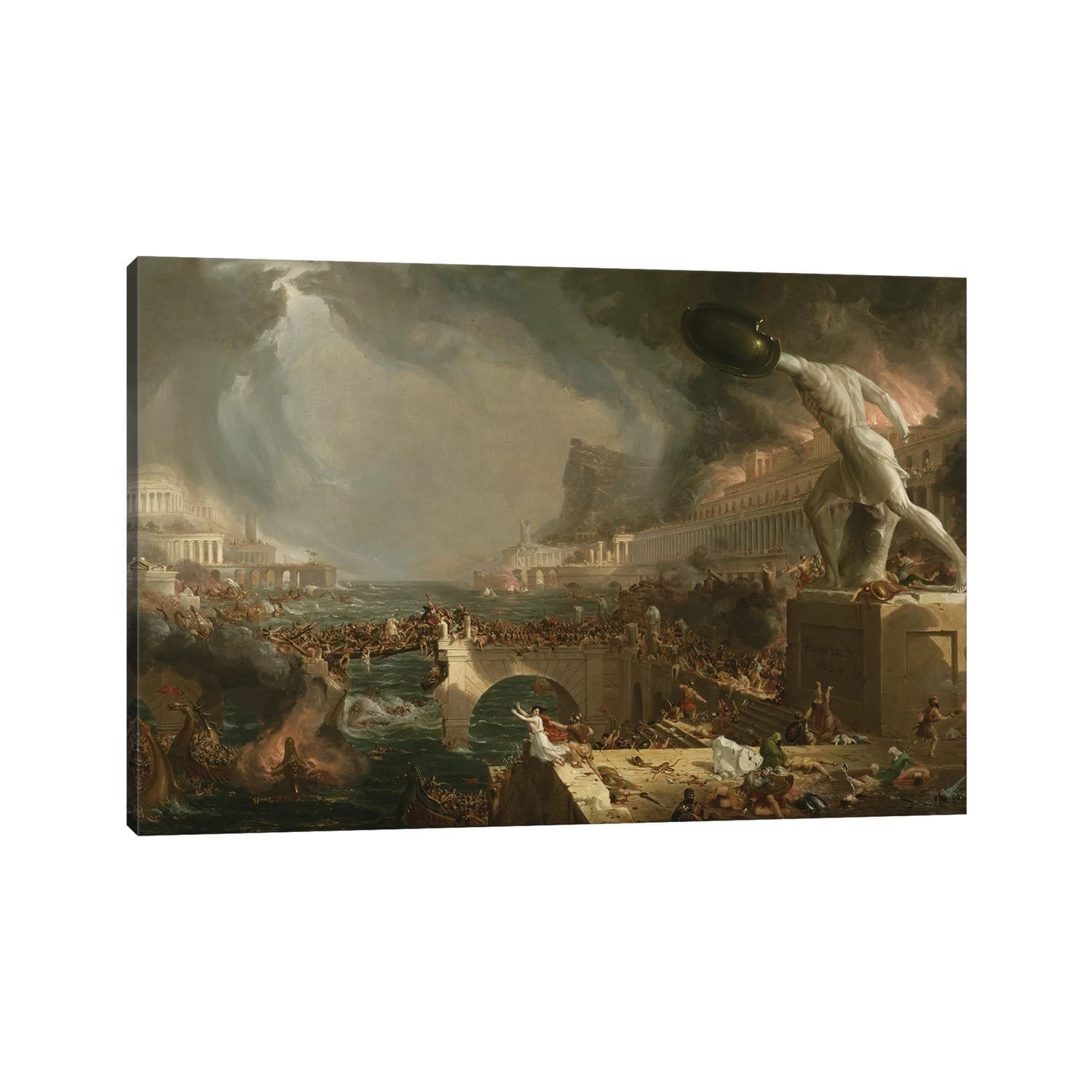 The Course Of Empire Destruction 1836 By Thomas Cole Gallery Wrapped Canvas Print