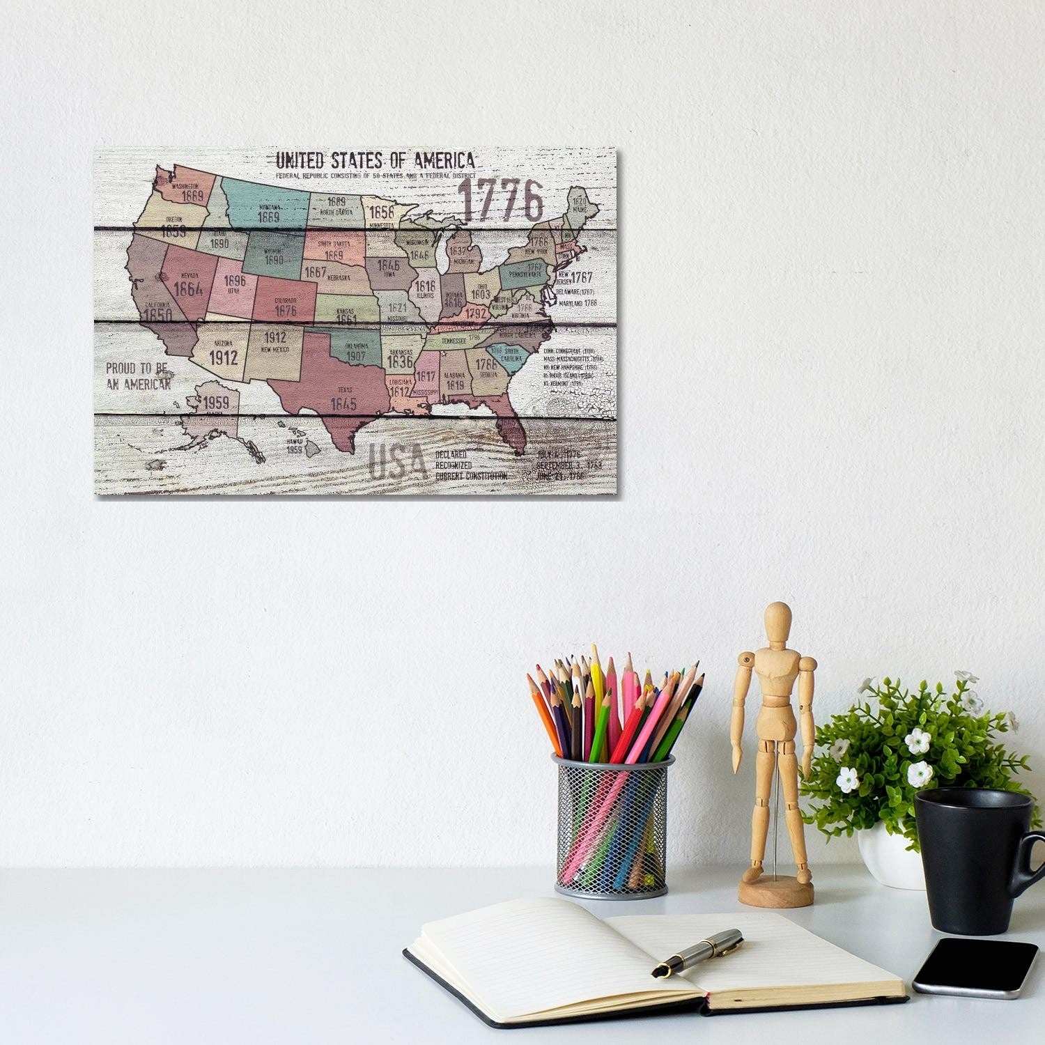 Icanvas The United States Of America Map Iii By Irena Orlov Canvas Print