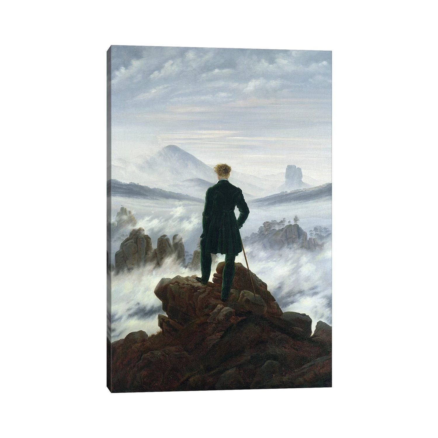 Icanvas The Wanderer Above The Sea Of Fog 1818 By Caspar David Friedrich Canvas Print