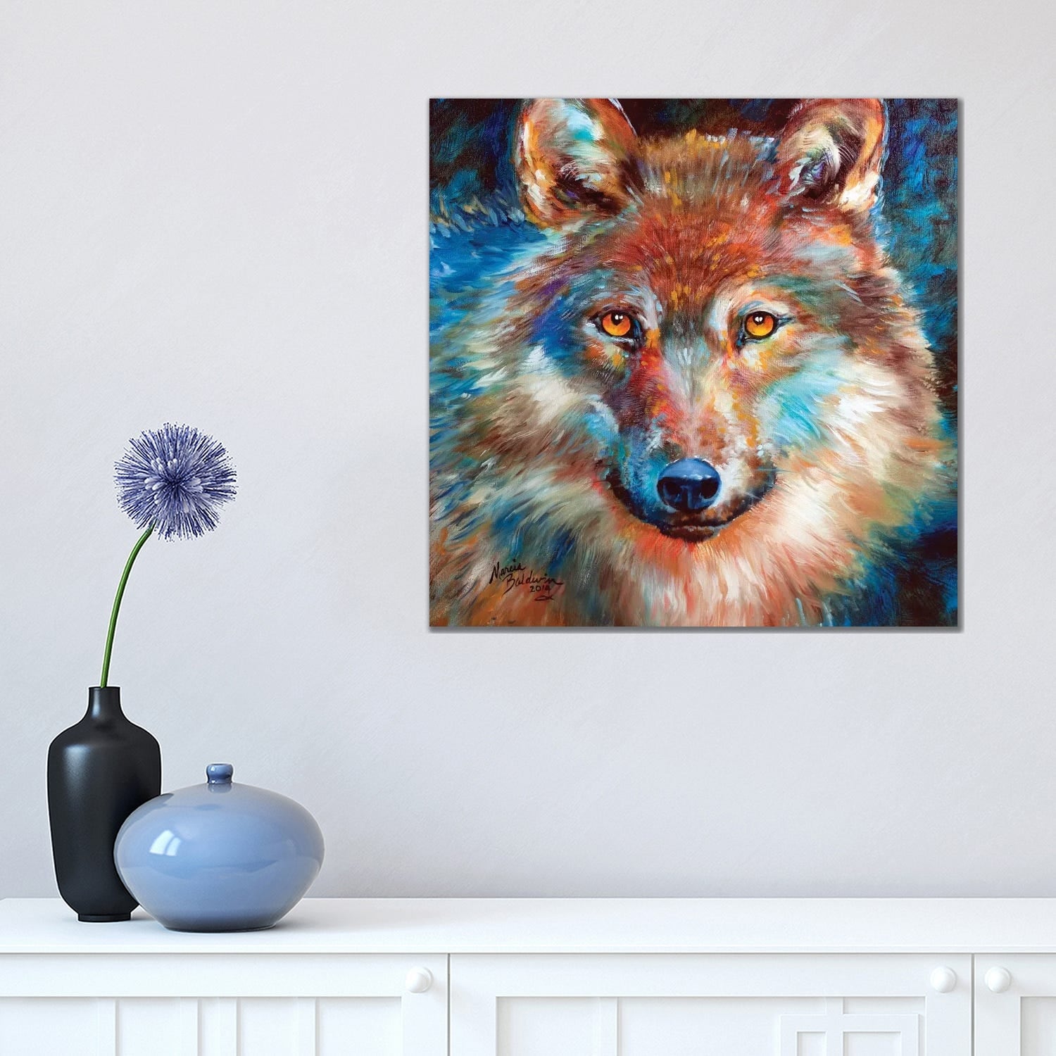 Icanvas Timber Wolf Abstract By Marcia Baldwin Canvas Print
